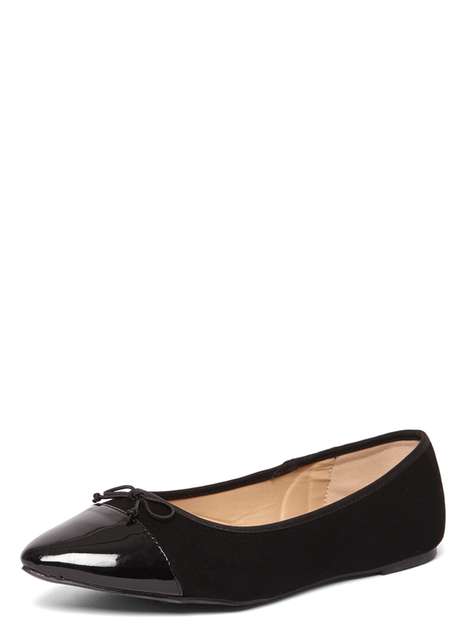 Wide Fit Black 'Polly' Pumps